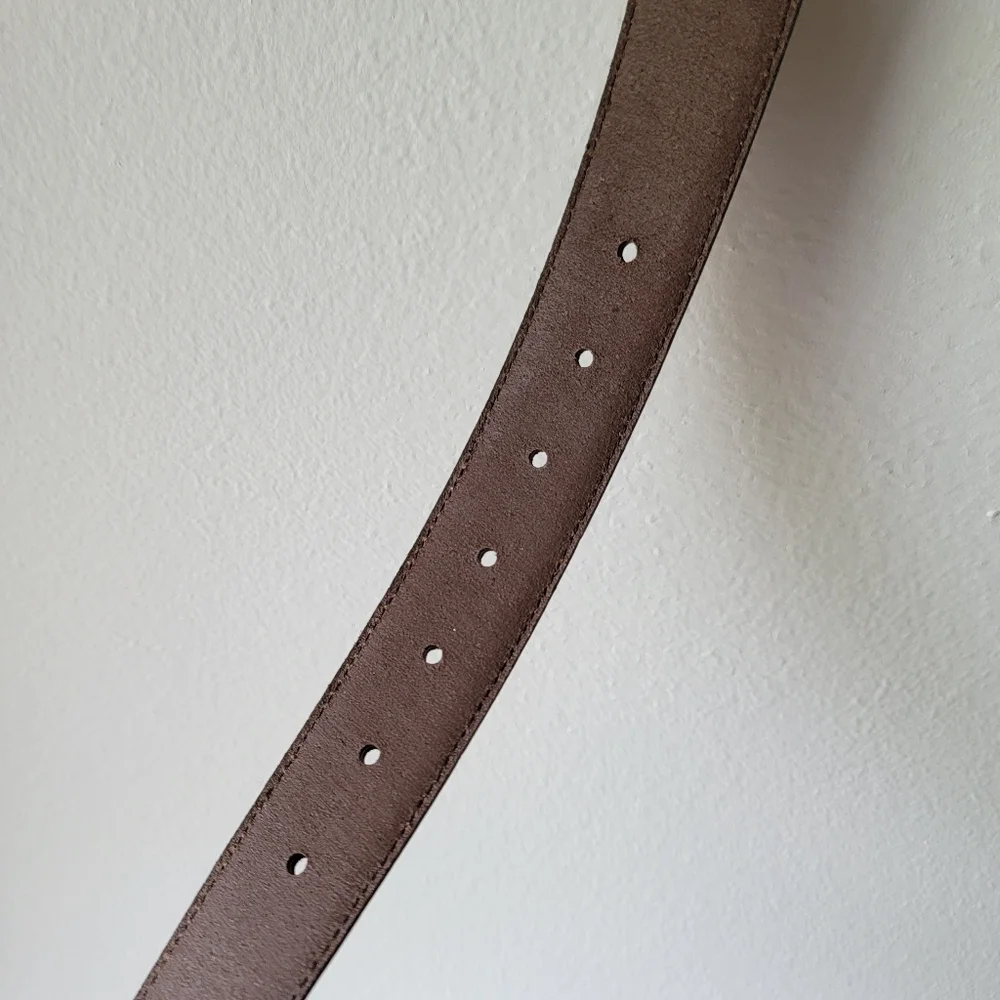 Columbia Brown Faux Leather Belt Sz 36 Excellent Condition Cowboy Western Preppy